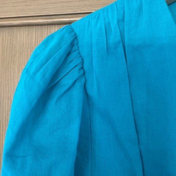 Trina Turk Make Merry Cotton Minidress Empire Waist Balloon Sleeves / medium - Picture 5 of 12